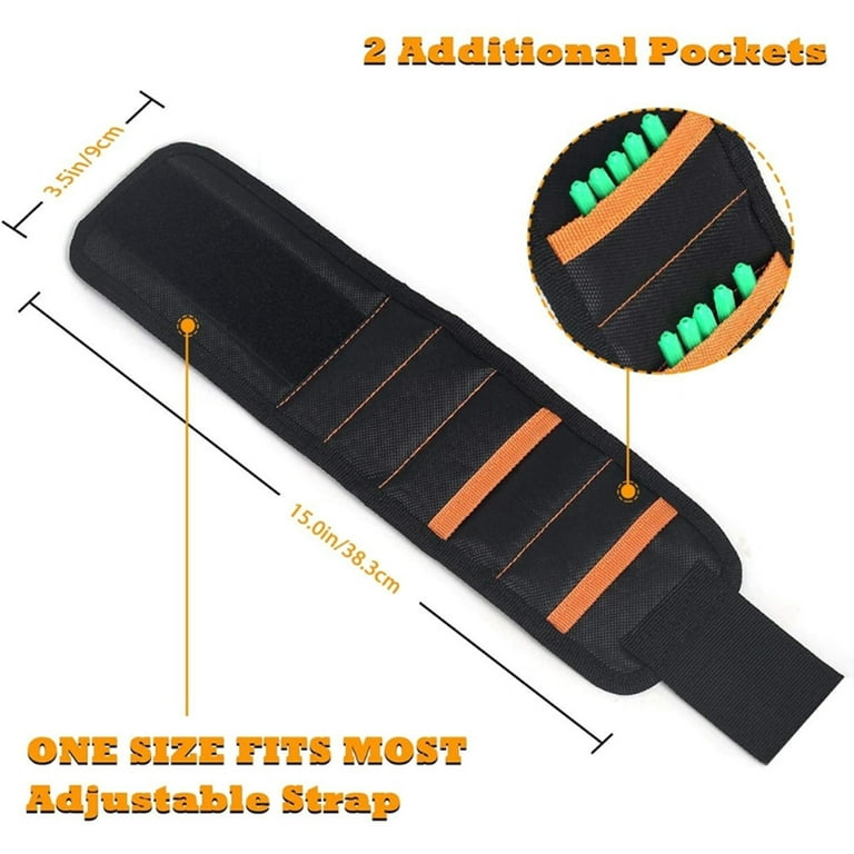 Upgraded Magnetic Wristband for Holding Screws, Nails, Drill Bits and Small Tools, Best Gifts for Dad/Father, Husband and Boyfriend, Tool Belt
