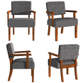 thumbnail image 4 of FAGAGA Accent Chair Set of 2 with Table, Mid Century Modern Upholstered Chairs for Living Room,Gray, 4 of 8