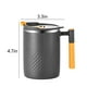 thumbnail image 3 of Taza de café de acero inoxidable con aislamiento de doble pared, tapa y asa | Taza térmica de viaje de 450 ml | Vaso reutilizable para bebidas frías y calientes para la oficina, el hogar y la, 3 of 7