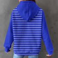 thumbnail image 6 of QATAINLAV Stripe Hooded Sweatshirts Womens Long Sleeve Hoodies Casual Waffle Knit Pullover Tops Outdoor Sweat Shirts with Pocket Best Sales Today Blue M, 6 of 7