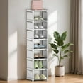 thumbnail image 5 of SINGOMON 8-Tier Vertical Shoe Rack, Space Saving Narrow Corner Storage Rack for Entry Closet, Bedroom, Garage - White, 5 of 10