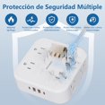 thumbnail image 4 of Glückluz Regleta Multicontacto, Conector Multiple con 3 M Plana Electrica Extensión, Protector de Sobretensión con 8 Enchufes de CA y 4 USB (2 USB C), Enchufe múltiple para el Hogar, Oficina, Cocina, 4 of 5