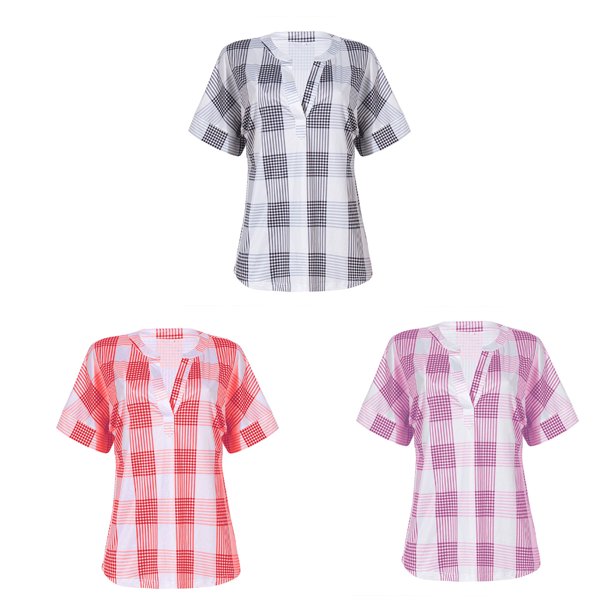 Qarigey Camisa de verano para mujer, jersey estampado, blusa holgada transpirable, bonita camiseta para vacaciones en la playa, moda femenina, Prendas para la parte del cuerpo Rosa XL