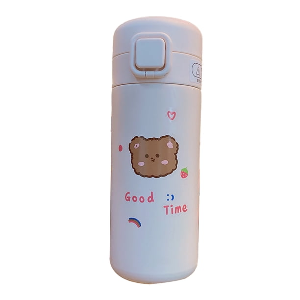 Frasco de vacío Inteprter 350 ML Botella portátil Taza aislada de acero inoxidable Botellas de agua antideslizantes Blanco