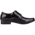 thumbnail image 4 of ABSOLUTE FOOTWEAR Childrens Kids Junior Boys Slip On Faux Patent Leather Formal Smart School Wedding Shoes - Black - US Child 5, 4 of 7