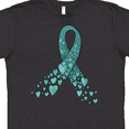 thumbnail image 4 of Inktastic Ovarian Cancer Awareness Teal Ribbon Made of Hearts T-Shirt, 4 of 5
