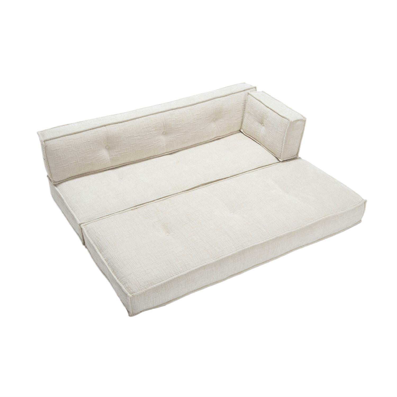 Demi Bonn 78" Versatile Chenille Sectional Sofa with Side Pocket, Modern Couch for Living Room, Customize Layout to Fit Any Space, White