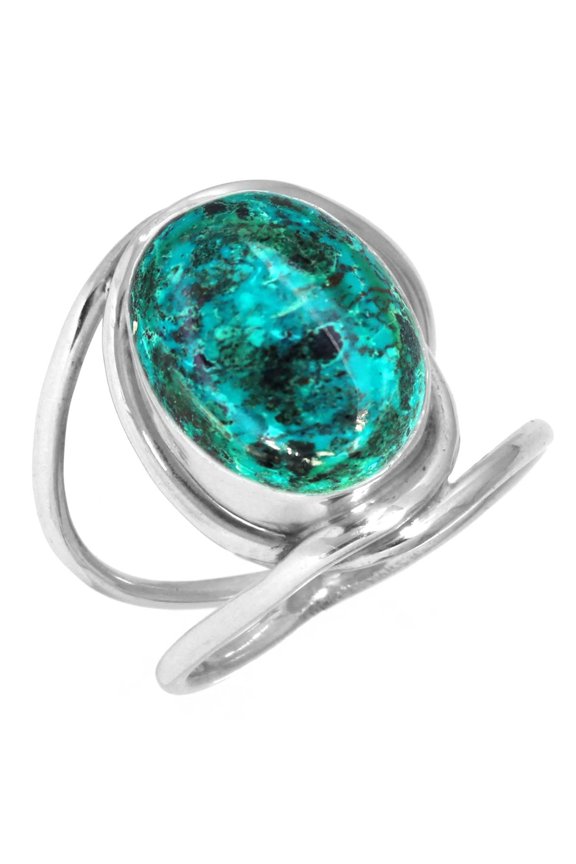 925 Sterling Silver Ring Natural Shattuckite Handmade Jewelry