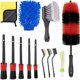 thumbnail image 1 of Kit de detalles con cepillo de limpieza telescópico flexible para automóvil, cerdas sintéticas semisuaves de perfil esponjoso extra largo para un brillo sin rayones, uso multiusos, 13 piezas, 1 of 5
