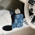 thumbnail image 3 of SEANATIVE Portable Sunglasses Case Neoprene Eyeglasses Pouch with Zipper, Dual Compartment Glasee Pouch Protective Eyewear Case Multifunctional Glasses Bag, Paisley Flower Patchwork Print Blue, 3 of 7