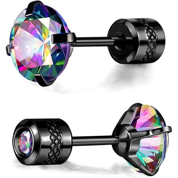 Pack of Titanium Screw Back Earrings Sleep Stud Hypoallergenic for Sensitive Ears