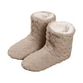 thumbnail image 5 of Dakaela Women's Men's Fuzzy Bootie Slippers Soft Cozy Plush Floor Socks Booties Fleece Lined Warm Winter House Shoes Red Size 5.5, 5 of 7