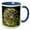 Blue/White, variant on 3drose, Tragopogon Wildflower Salsify Nature Lovers Art, 11oz Two-tone Green Mug