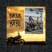 Classic Motorcycle "Biker Babe" Sunset with Personalized Picture Frame, 10X10 9772