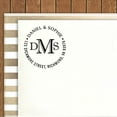 thumbnail image 2 of Printtoo Personalized Initial Monogram Self Inking Round Custom Address Wedding Invitation Rubber Stamp-Black, 2 of 4