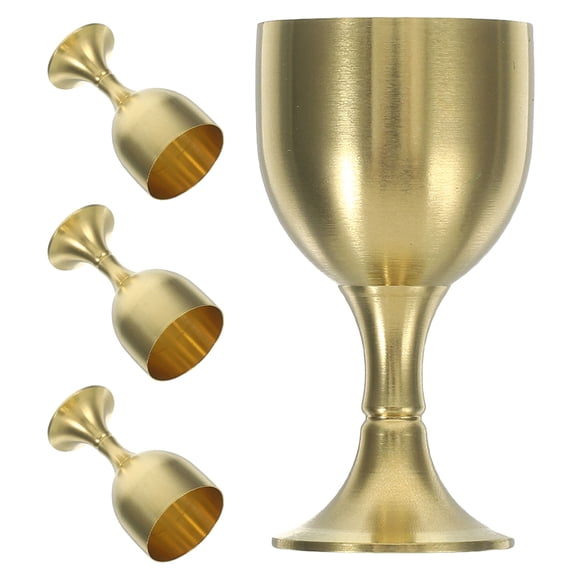 HONMEET 4-Piece Solid Copper Chalice Set for Home Decor, Party Use, Wine Goblets, Vintage Style Drinkware Accessories