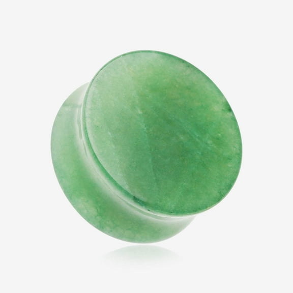 A Pair of Jade Aventurine Stone Double Flared Ear Gauge Plug