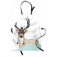 thumbnail image 1 of Christmas Apron, Nerdy Reindeer Glasses and Nordic Scandinavian Bruise Hat Antlers Graphic Design, Unisex Kitchen Bib with Adjustable Neck for Cooking Gardening, Adult Size, Multicolor, by Ambesonne, 1 of 4