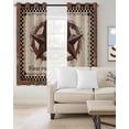 thumbnail image 2 of Western Star Vintage Blackout Curtains for Bedroom Living Room Darkening Curtains 54 Inch Long Country Texas Stars Buffalo Plaid Brown Short Curtain for Small Window Treatment Drapes 42"x54"x2, 2 of 9