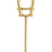 Duhaas 14K Yellow Gold 6mm 3/4 CT Round 4 Prong Standard Weight Basket Stud Earring Mounting