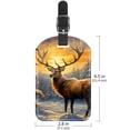 thumbnail image 6 of Square 2Pack PU Leather Christmas Elk Cruise Luggage Tag with Privacy Cover and Name ID Tag for Travel Handbags Backpacks Luggage Tags, 6 of 6