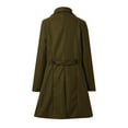 thumbnail image 3 of Women Elegant Notched Collar Double Wool Blend Over Coat Maternity Winter Coat Midi Length Winter Coats plus Size Women Fashion Hooded Trench Coat Women Trench Coats Long Thigh Length Winter Jacket 3x, 3 of 4