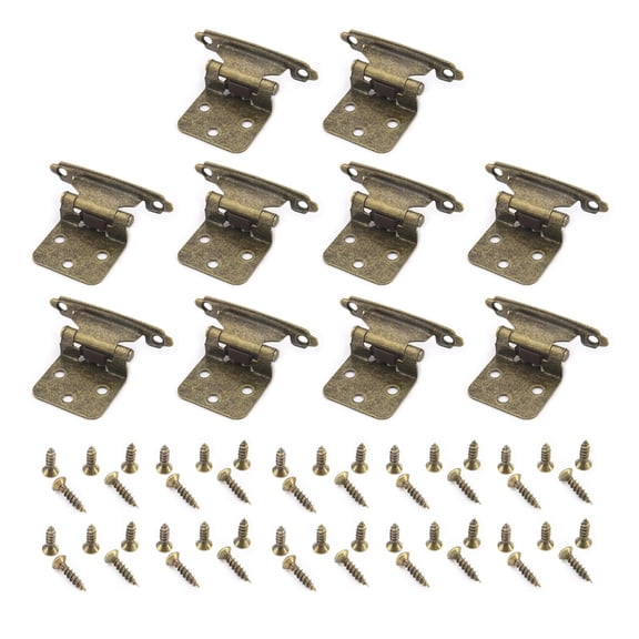10Pcs Self Closing Cabinet Hinges Semi Concealed Kitchen Cabinet Hinges Antique Furniture Hardware Easy to Install