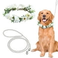 thumbnail image 3 of Dog Flower Collar Wedding And Traction Rope Set Pearl Suitable For Dog Pearl Beads Dog Traction Rope Dog Collar Wedding Adjustable Suitable For Medium Sized Dog Flow, 3 of 6