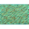 thumbnail image 1 of Ahgly Company Machine Washable Indoor Rectangle Southwestern Turquoise Blue Country Area Rugs, 5' x 8', 1 of 4