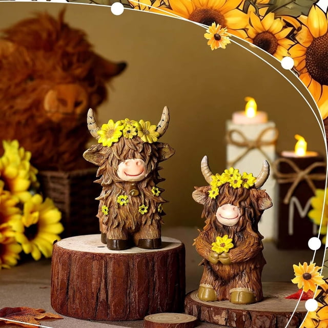 Fiudx Decoración Familiar de Vacas para Halloween, Adornos de Resina de Ganado, Decoración Festiva para Jardín y Porche, Centro de Mesa Único para El Hogar, Regalo Perfecto para Celebraciones Navideñ