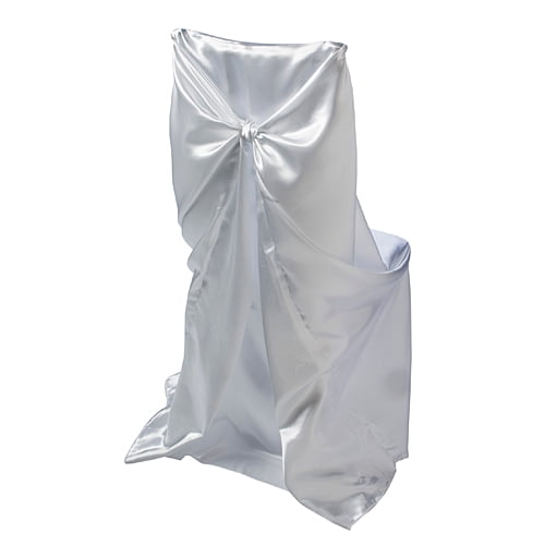 satin universal chair cover white