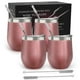 thumbnail image 1 of Juego de 4 Vasos de Vino CHILLOUT LIFE Acero Inoxidable 12 oz Doble Pared Aislamiento Al Vacío Oro Rosa, 1 of 5