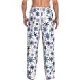 thumbnail image 2 of Bixox Men's blue Snowflake Prints Patterned Pajama Pants with Pockets Lounge Clothes for Home, 2 of 5