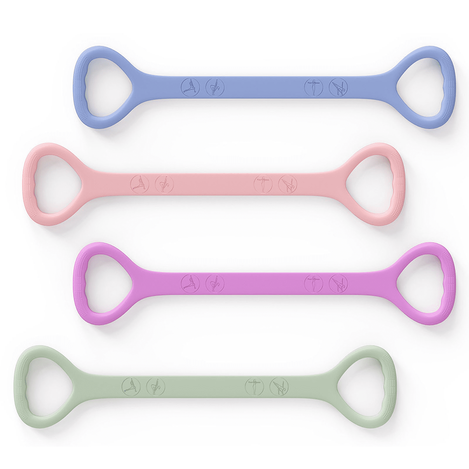 4 Piece Set 20 Pound Yoga Resistance Bands Elastic Fitness Bands for Pilates Training Home Gym Workouts