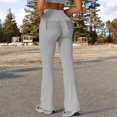 thumbnail image 5 of Women's High Waist Flared Leg Yoga Pants - Small, Gray, 5 of 6