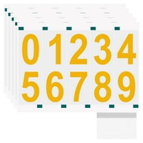 Uxcell 5 Sheets/50 Pack Reflective Mailbox Numbers for Outside, 3 Inch 0-9 Vinyl Self-Adhesive Numbers Stickers Waterproof House Sticker with Scraper for Signs Doors Address, Gold