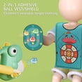thumbnail image 5 of Green Dinosaur Ball Shooter Toy F With 12 Balls Target Vest Shield Plastic 8.66X8.66X5.12 Inch Hand Crank Rotation Continuous Launch Indoor Game For Kids Ages 4-8 F, 5 of 5