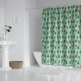 thumbnail image 2 of Light Blue Christmas Santa and Tree Pattern Shower Curtain 84"x72" ,Bathroom Decorative Shower Curtains Set with 12 Hooks,Modern Waterproof Washable Shower Curtain, 2 of 6