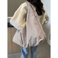 thumbnail image 4 of Deago Tote Bag for Women Large Nylon Slouchy Hobo Bag Crescent Shoulder Bag Vintage Casual Travel Gym Shopper Pleated Handbag (Beige), 4 of 8