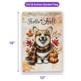 thumbnail image 5 of Hello Fall Corgi Scarf Welcome Autumn with Leaves Pumpkins Garden Flag 12x18in Double Sided Welsh Corgi Dog Lover Gifts Idea Outdoor Decor - 00011, 5 of 5