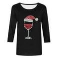 thumbnail image 4 of Womens Work Shirts Long Sleeve Tops Crewneck Printed Casual Fashion Fall Clothes for Women Tees Blouses Black XL, 4 of 4