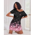 thumbnail image 4 of Ekouaer 3 Pack Nightgowns for Women Short Sleeve Sleep Shirts T Shirt Night Gown V Neck Nightshirts Soft Sleepwear Dress, 4 of 6