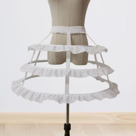 freneci Cage Hoop Skirt Petticoat Liner Women Hoops Pannier Petticoat for Dress Prom