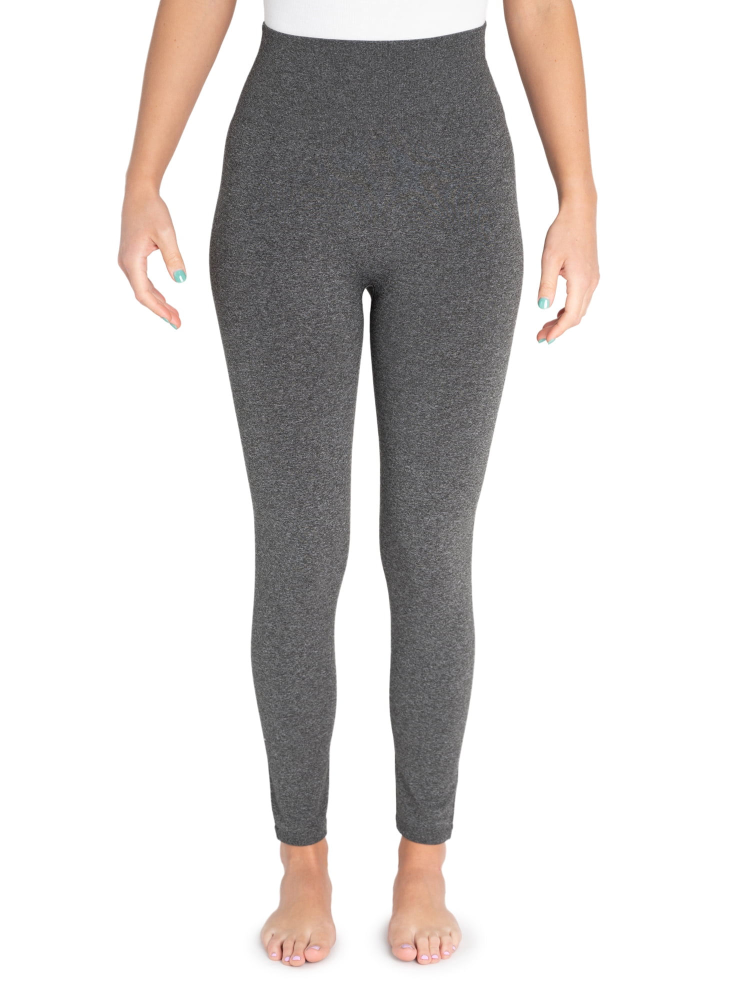 MUK LUKS Women's 2 Pair Jersey Fleece Lined Leggings, 2 Pack, Sizes S/M to 1X/2X