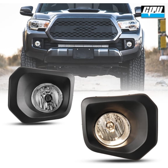 CPW Fog Lights Compatible with 2016-2022 Toyota Tacoma Clear Lens Bumper Driving Fog Lights Pair   Wiring   Switch Kit