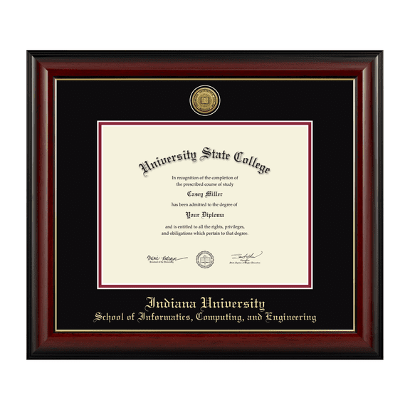 Framerly - IU Engineering Diploma Frame with Black and Crimson Mat