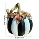 thumbnail image 3 of Resina Calabaza Ornamento Negro Blanco Figura artística | Decoración de otoño del hogar | Decoración de fiesta de Acción de Gracias de Halloween | Artesanía exquisita duradera | 17x19.5cm 1pc |, 3 of 7