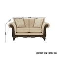thumbnail image 2 of Roundhill Furniture Hernen Carved Wood Frame Loveseat, Emma Wheat, 2 of 8