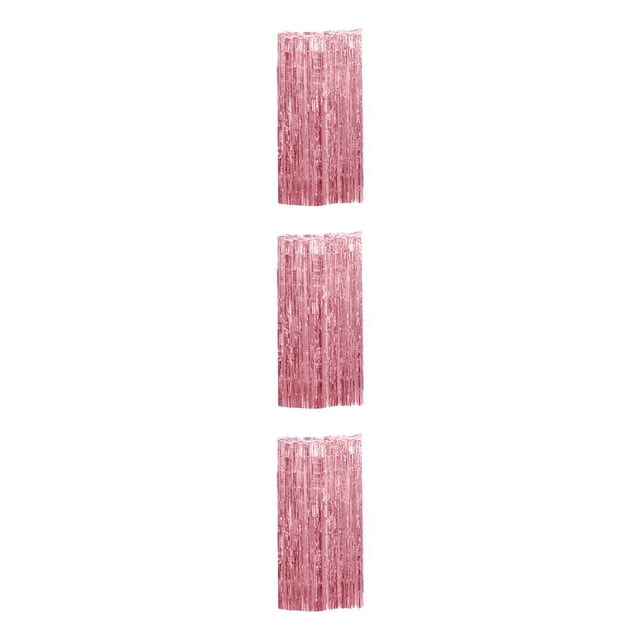 ZheElen Coffre-Fort Ingrédients Rideau Large Feuille d'Application Fait Non Toxique Feuille Inodore Frange Rideau Partie Toile de Fond DIY Or Rose 3 * 1M 3Set