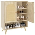thumbnail image 4 of GloryStar Shoe Cabinet with Rattan Design, 4-Tier Freestanding Shoe Rack and Adjustable Shelf for Entryway, 4 of 7